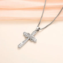 Load image into Gallery viewer, Twist Cross Design Women&#39;s Pendant Necklace Silver Color Box Chain Fancy Gift - www.eufashionbags.com