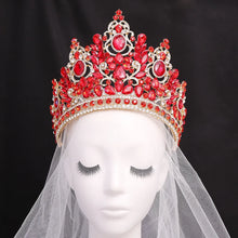 Load image into Gallery viewer, Luxury Big Forest Miss Universe Crystal Royal Queen Witch Crowns Rhinestone Wedding Hair Accessories