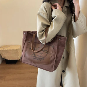 Retro Small Shoulder Bags for Women Winter Tote Bag PU Leather Letter Purse