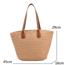 Load image into Gallery viewer, Large Women Basket Clutches Top-handle Bag Straw Shoulder Bag w91
