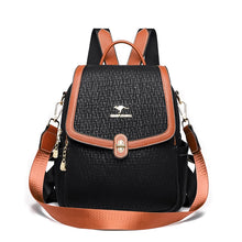 Charger l&#39;image dans la galerie, High Quality Leather Backpack Luxury Women Purse Multifunction Travel Rucksack School Book Bag a14