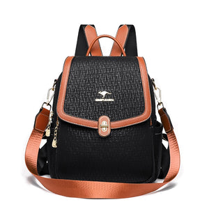 High Quality Leather Backpack Luxury Women Purse Multifunction Travel Rucksack School Book Bag a14