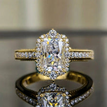 Laden Sie das Bild in den Galerie-Viewer, Women Wedding Rings Square Cubic Zirconia Trendy Engagement Rings Eternity Jewelry