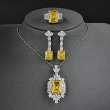 Charger l&#39;image dans la galerie, Yellow Rectangle Jewelry Sets for Women Anniversary Gift Jewelry mj13 - www.eufashionbags.com