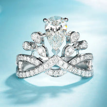 画像をギャラリービューアに読み込む, Silver Color Water Drop Full Clear Zircon Crown Choker Necklace+Earrings Set for Women x49
