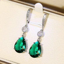 Charger l&#39;image dans la galerie, Fashion Green Zirconia water drop Earrings For Women he08 - www.eufashionbags.com