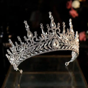 Luxury Sparkling Crystal Headpiece Geometric Bridal Rhinestone CZ Tiaras Crown a03