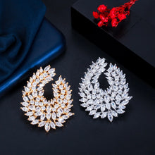 Cargar imagen en el visor de la galería, Luxury Flower Waterdrop Full Mirco Paved Cubic Zircon Wedding Earring Fashion Women Party Jewelry