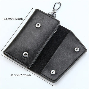 Genuine Cow Leather Housekeeper Holders Keychain Key Holder Bag Case Unisex Wallet Cover a96