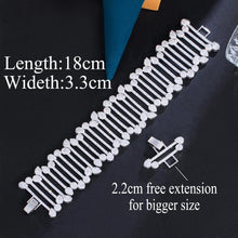 Load image into Gallery viewer, Full Cubic Zirconia Micro Pave Large Wide Bracelet for Women Wedding Party cw28 - www.eufashionbags.com