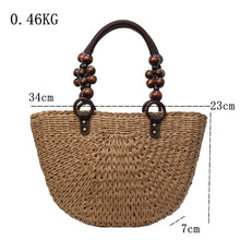 Charger l&#39;image dans la galerie, 2024 New Summer Women Straw Beach Bag Large Handbag Handmade Shoulder Bag a168