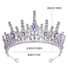 Charger l&#39;image dans la galerie, Purple Crystal Wedding Hair Accessories Luxury Women Tiaras Crowns bc18 - www.eufashionbags.com