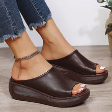 Charger l&#39;image dans la galerie, Women Sandals Wedge Heels Platform Sandalias Mujer Soft Leather Summer Sandals h06