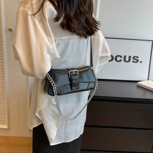 Fashion Small PU Leather Underarm Shoulder Bags for Women Female Crossbody Bag Lady Chain Handbags