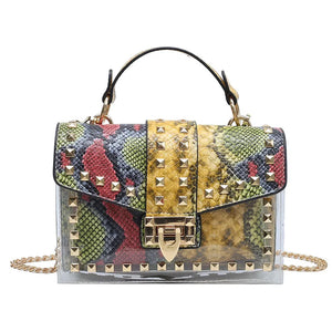 Women Studded Graffiti Crossbody Bags Fashion Shoulder Bag Luxury Designer Handbags High Quality