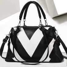 Carica l&#39;immagine nel visualizzatore di Gallery, Luxury Patchwork Handbag Women PU Leather Handle Bag Fashion Brand Crossbody Bag Designer Large Shoulder Bag