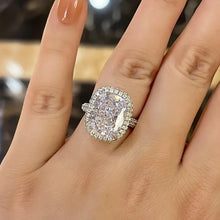 Laden Sie das Bild in den Galerie-Viewer, Big Cubic Zirconia Women Rings Silver Color Luxury Rings Temperament Engagement Wedding Jewelry