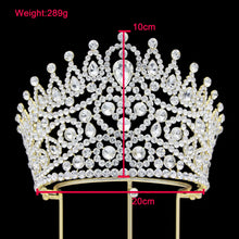 Carica l&#39;immagine nel visualizzatore di Gallery, Luxury Crystal Rhinestone Crown Wedding Tiara Bridal Hair Accessories y82
