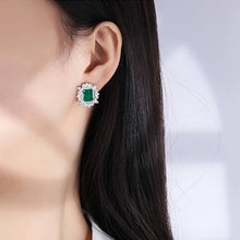 Charger l&#39;image dans la galerie, Red/Green Cubic Zirconia Stud Earrings for Women Luxury Earrings Wedding Jewelry