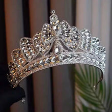Charger l&#39;image dans la galerie, Baroque Luxury Crystal Bowknot Crown Bridal Headpiece Silver Color Rhinestone Diadem Queen Princess Tiaras Wedding Hair Jewelry