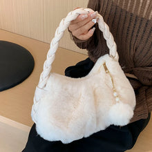 Charger l&#39;image dans la galerie, Autumn&amp;Winter Plush Handbag Fluffy Women Tote Hobo Bag Faux Fur Purse q58