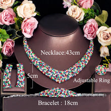Load image into Gallery viewer, Multicolor Bling Cubic Zirconia Dubai Bridal Jewelry Sets for Women Party Dress Accessories