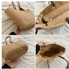 Cargar imagen en el visor de la galería, 2024 Women Braided Basket Clutches Top-handle Bag Large Straw Portable Shoulder Bag a173