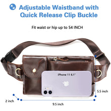 Load image into Gallery viewer, Genuine Leather Waist Packs Men Waist Bags Fanny Pack Belt Bag Phone Purse