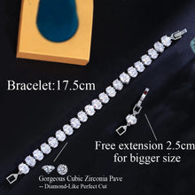 画像をギャラリービューアに読み込む, Glamorous Oval Round Cubic Zirconia Bracelets Pave Setting Women Jewelry b167