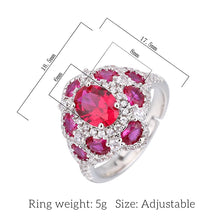 Cargar imagen en el visor de la galería, High Quality Ruby Temperament Engagement Adjustable Rings for Women Dresses Accessories x18