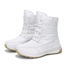 Charger l&#39;image dans la galerie, Women Waterproof Snow Boots Keep Warm Plush Platform Shoes Lace Up Mid-Calf Boots