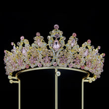 Load image into Gallery viewer, Royal Purple Crystal Queen Bridal Tiaras Crown Rhinestone Diadem Wedding Hair Jewelry bc71 - www.eufashionbags.com