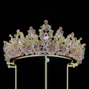 Royal Purple Crystal Queen Bridal Tiaras Crown Rhinestone Diadem Wedding Hair Jewelry bc71 - www.eufashionbags.com