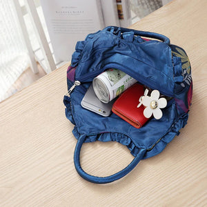 New Retro Embroidery Silk Bucket Handbags Women Purse Packing Bag w05