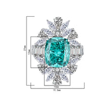Cargar imagen en el visor de la galería, 925 Sterling Silver Paraiba Gemstone Crystal Drop Crystal Wedding Ring Set for Couple x18