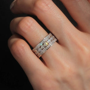 Fashion Wedding Rings for Women Modern Sparkling Cubic Zircon Crystal Rings Silver Color Jewelry