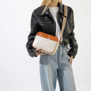 Simple Square Pu Leather Women's Shoulder Bag Vintage Casual Female Handbags Purse Crossbody Bag