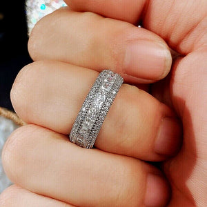 Princess Cubic Zirconia Promise Rings Women Luxury Trendy Wedding Band Accessories n105