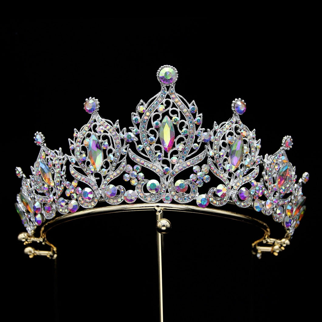 Luxury Crystal Wedding Crown Princess Diadem AB Color Rhinestone Tiaras Hair Jewelry bc125 - www.eufashionbags.com
