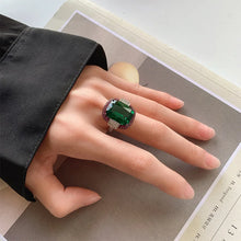画像をギャラリービューアに読み込む, Vintage 12*16MM Ruby Emerald Rings Lab Diamond Wedding Bands Gemstone Cocktail Party Fine Jewelry
