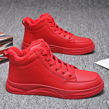 Cargar imagen en el visor de la galería, Winter Warm Plush Platform Shoes Red Women Short Boots Lace Up Casual Footwear x56