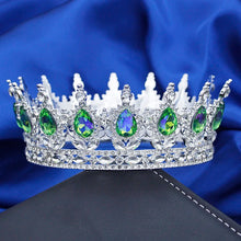 Cargar imagen en el visor de la galería, Rainbow AB Color Round Diadem Royal Queen King Tiaras and Crowns Bridal Wedding Dress Crown Jewelry Prom Accessories