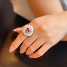Cargar imagen en el visor de la galería, Silver Color Pink Zircon Spiral Rings Premium Vintage Women&#39;s Ring Party Birthday Jewelry Gift x46
