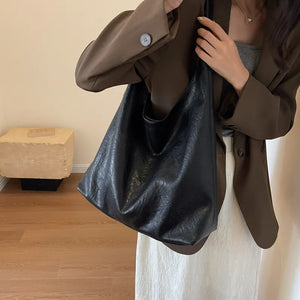 2 Pcs/set Retro Fashion Leather Tote Bag for Women Large Shoulder Bag z85