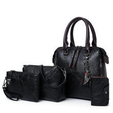 画像をギャラリービューアに読み込む, Women Composite Tassel Bag Luxury Leather Purse Handbags Famous Brands Designer Top-Handle Female Shoulder Bag 4pcs/set