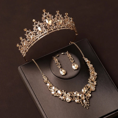 Bridal Crown 3-piece Set of Artificial Crystal Romantic Birthday