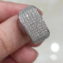 画像をギャラリービューアに読み込む, Full Bling Iced Out Rings for Women Silver Color Crystal Rings Wedding Band Jewelry t37 - www.eufashionbags.com