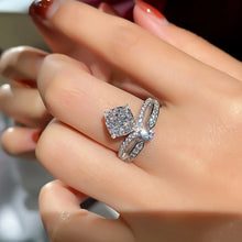 Load image into Gallery viewer, Princess Yellow/White Cubic Zirconia Wedding Rings for Women Engagement Proposal Rings