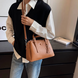 Fashion Leather Crossbody Bags for Women Retro Solid Color Tote Bag z79