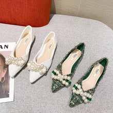 Carica l&#39;immagine nel visualizzatore di Gallery, Spring Summer Pearls Women Flat Shoes Slip on Casual Flats q22